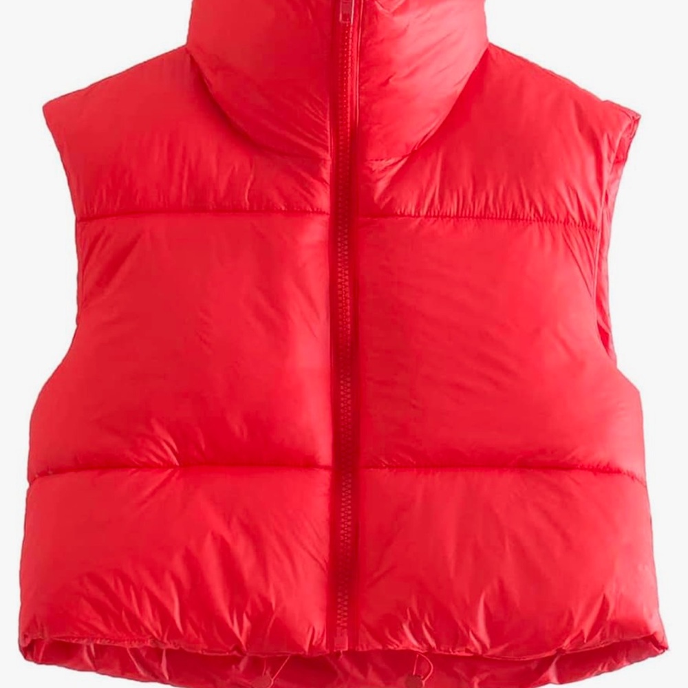 Women's Red Puffer Vest